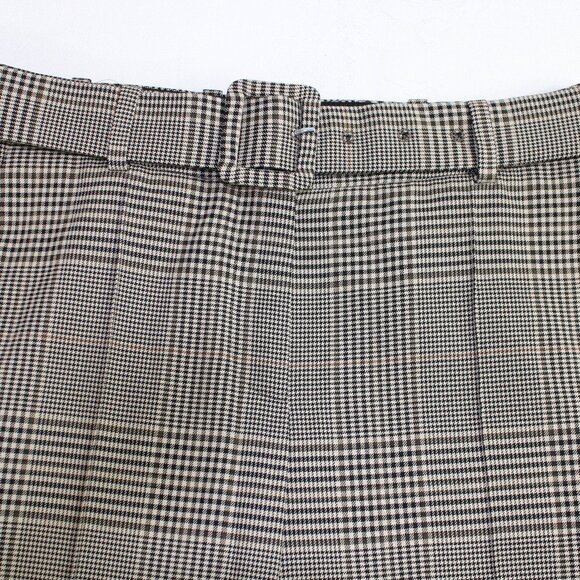 Hugo Boss Tokna Brown Taupe Plaid Strait Fit Boot Cut Optional Belt Pant, Size 2 - Picture 7 of 10